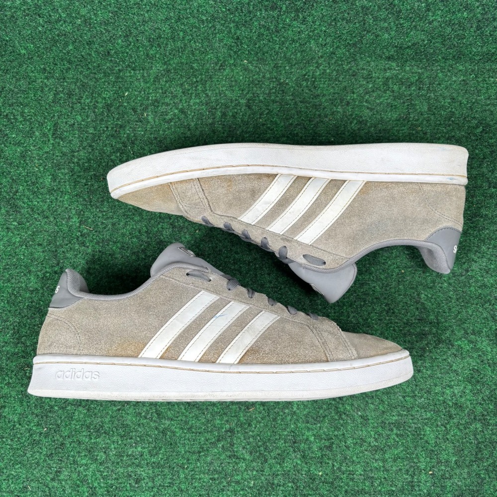 Adidas Grand Court Grey Suede Low Top Mens Sneakers F36412 Size 12.5